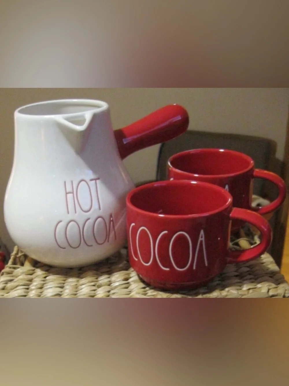 Rae Dunn Christmas Hot Cocoa Set Milk for Santa Reindeer Snacks Canister Mug Set